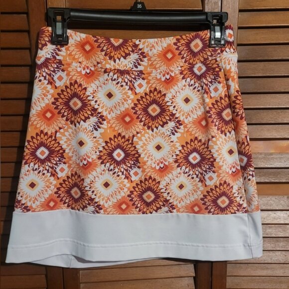 Oxford Golf Orange, Plum, and White Floral Golf Skort Size Medium - Picture 1 of 6